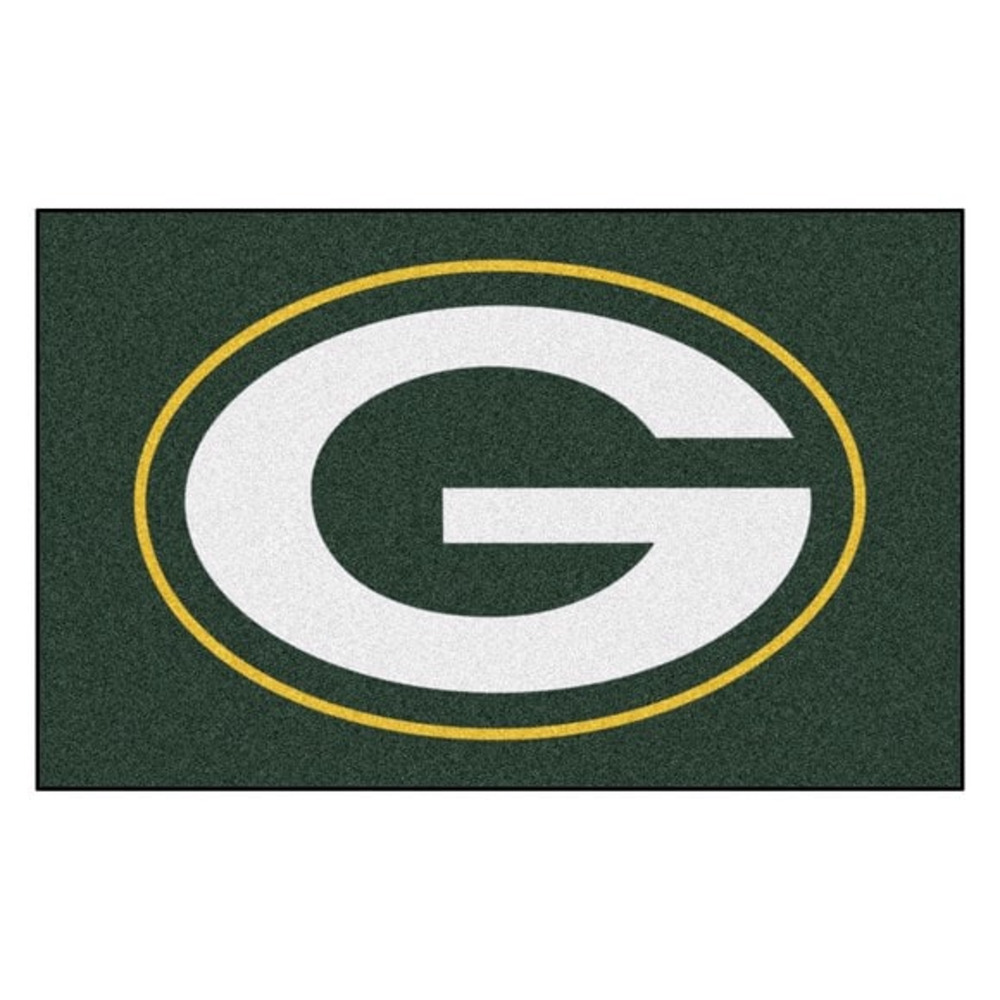 NFL Packers Mat Retro Rugs 19" x 30" NFL New Carpet Green Bay Home Mancave